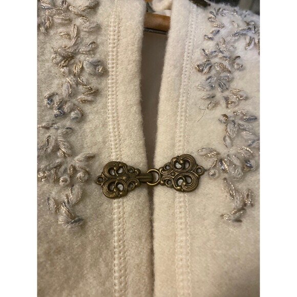 Coldwster Creek Wool Sz Med Embroidered Women Vtg Cardigan/Jacket Clasp Closure - Picture 7 of 11